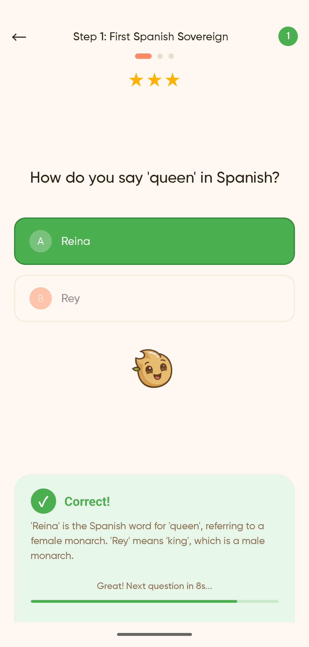 Quiz with correct answer